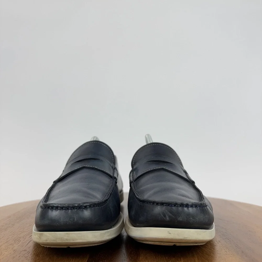 Mens‎ Magnanni Laguna Leather Blue Formal Casual Penny Loafers Shoes Size 8.5 M